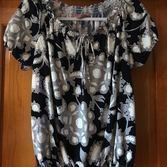 SJS Navy & Grey Blouse 
Size Medium 8 - 10
Stretch - Picture 9 of 11